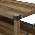Woven Paths Magnolia Metal X Coffee Table, Reclaimed Barnwood
