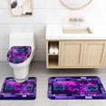 thumbnail image 4 of FMSHPON Butterfly 4 Piece Bathroom Set Shower Curtain Bath Rug Contour Mat and Toilet Lid Cover, 4 of 8