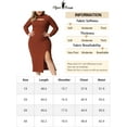 thumbnail image 6 of Unique Bargains Women's Plus Size Bodycon Dress Knee Slim Cut Out Dresses 1X Caramel, 6 of 6