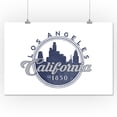 thumbnail image 1 of Los Angeles, California - Skyline Seal (Blue) - Lantern Press Artwork (16x24 Giclee Gallery Print, Wall Decor Travel Poster), 1 of 1