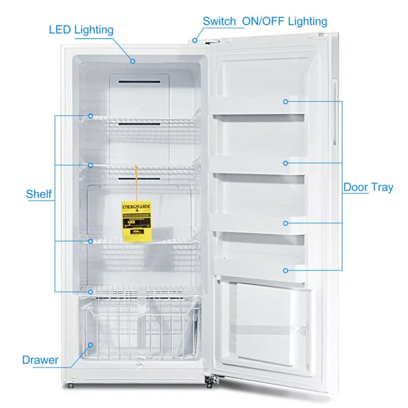 SMAD Dual Mode Digital Control Convertible Upright Freezer/Refrigerator 13.8 Cu ft
