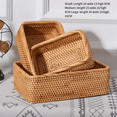 thumbnail image 4 of Hand-Woven Rattan Wicker Basket Fruit Tea Snack Bread Basket Cosmetic Rectangular Storage Box Household Kitchen Supplies S, 4 of 8