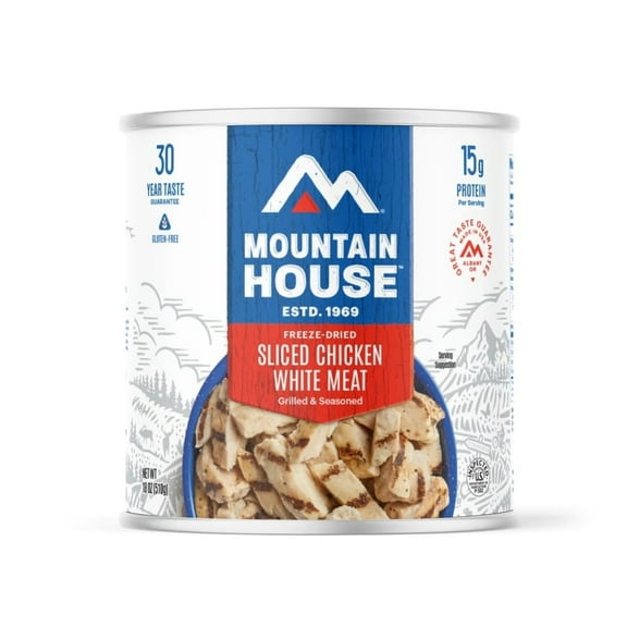 (Single Can) Newly Launched Mountain House Grilled Sliced Chicken #10 Can ✅ Freeze Dried Survival & Emergency Camping Food | 24 Servings can ✅