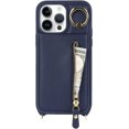 thumbnail image 6 of iPhone 14 pro Case with Card Holder for Women, iPhone 14 pro Phone Case Wallet with Strap Credit Card Slots Crossbody with Kickstand Zipper Shockproof Case for iPhone14pro - Blue, 6 of 16