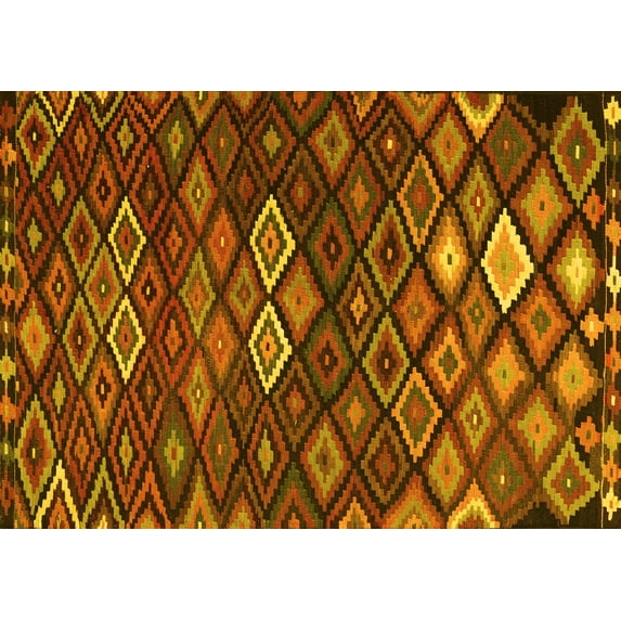 Ahgly Company Indoor Rectangle Persian Yellow Traditional Area Rugs, 7' x 10'
