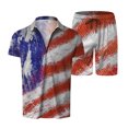 thumbnail image 3 of Vedolay Men Short Sets Outfits 2 Piece Mens Short Sets 2 Piece Outfits Shirt Fashion Summer Casual Short Sleeve and Shorts Set for Men,Blue 3XL, 3 of 5