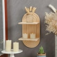 thumbnail image 4 of Matsuzay Amplia gama de aplicaciones Estante de pared de madera para baño Estantes de pared útiles prácticos Decoración del hogar A, 4 of 6