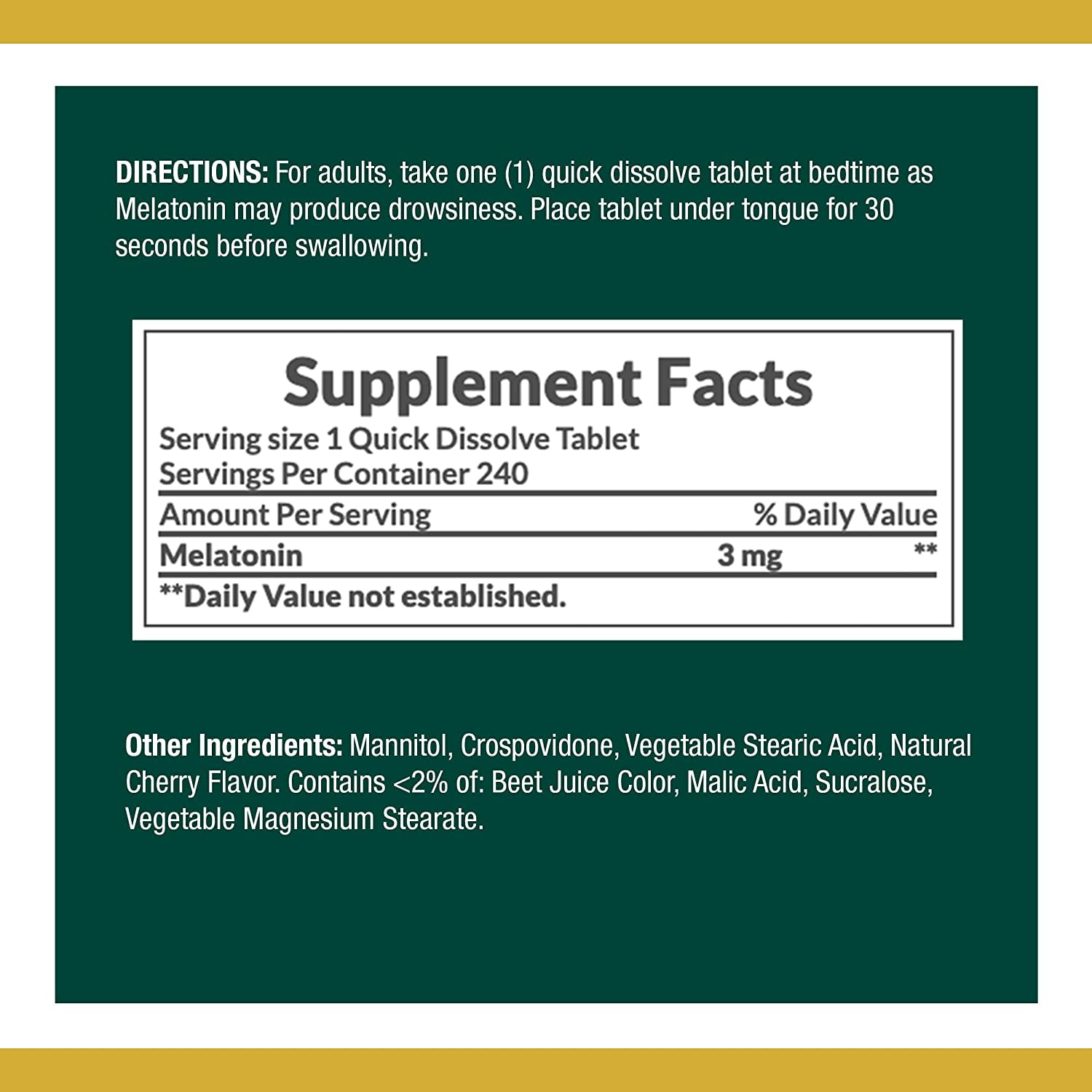 Nature's Bounty Melatonin 3 mg Tablets, 120 Tablets (Pack of 6)