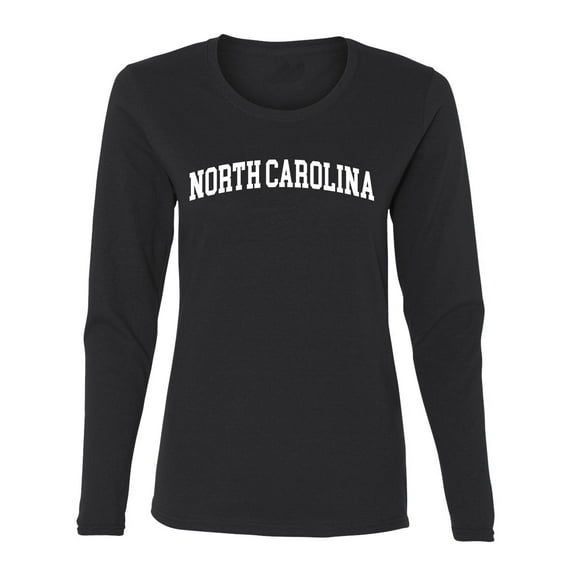 Wild Bobby State of North Carolina College Style Women Graphic Long Sleeve Tee