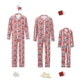thumbnail image 1 of Argulvti Family Matching Christmas Pajama Set, Striped Bow Wreath Print Long Sleeve Button Down Tops Elastic Waist Pants, 1 of 8