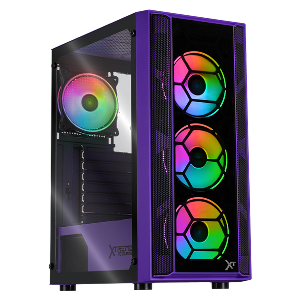 Gabinete XTREME PC GAMING Kronos Media Torre 4 Fan ARGB Violeta CXTGSXVT