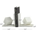 thumbnail image 3 of CosmoLiving by Cosmopolitan 6" Cube Geometric 10 lbs White Marble Bookends (Set of 2), 3 of 7