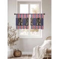 thumbnail image 3 of Independence Day Sheer Curtains 2 Panels Set Retro Boots American Red Blue Stripe Stars Sheer Window Curtains Light Filtering Rod Pocket Voile Drapes for Bedroom Living Room 52"x45", 3 of 8