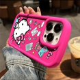 thumbnail image 1 of Sanrio Hello Kitty Phone Case For iPhone 15 14 13 12 11 Pro Max 7 8 Plus XR XS Max Anti Fall Stationer Y2K Lovely Pink Girl FGS, 1 of 6