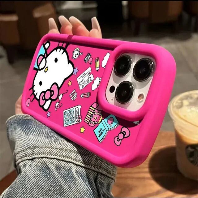 Sanrio Hello Kitty Phone Case For iPhone 15 14 13 12 11 Pro Max 7 8 Plus XR XS Max Anti Fall Stationer Y2K Lovely Pink Girl FGS