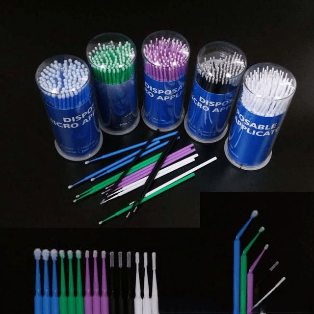 Cepillo para pestañas Varita de hisopo de algodón Aplicador de pestañas Cepillo de cerdas pequeñas, tamaño compacto Uso versátil Buen material