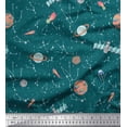thumbnail image 1 of Soimoi Rayon Crepe Fabric Star,Satellite & Planet Galaxy Fabric Prints by Yard 46 Inch Wide, 1 of 1