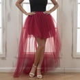 thumbnail image 2 of Purcolt Women's High Low Tulle Tutu Skirts Elastic Waist Layered Mesh Long Tail A-Line Skirt for Wedding Party Prom Cocktail, 2 of 5