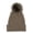 khaki, variant on Thick Cable Knit Faux Fuzzy Fur Pom Fleece Lined Skull Cap Cuff Beanie Woolen hat wool ball ladies warm knitted hat