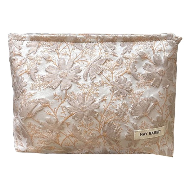 Bolso Mano Maquillaje Floral Almacenamiento Vintage Gran Capacidad
