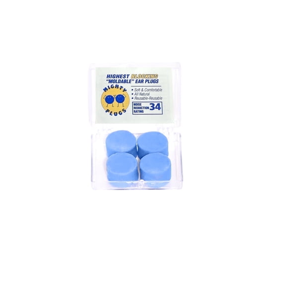 Mighty Plugs Beeswax Earplugs (2 Pairs) – NRR 34 for Sleeping, Swimming, and More