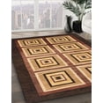 thumbnail image 2 of Ahgly Company Indoor Round Abstract Orange Abstract Area Rugs, 3' Round, 2 of 6