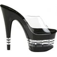 thumbnail image 2 of 7" Stiletto Heel Lined Bottom PF Slide - Clr/Blk, 6, 2 of 4