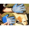 thumbnail image 5 of Pet Grooming Gloves, 2-Pack Bathing and Hair Removal Glove Set for Dogs, Cats, Horses, and Rabbits - Blue, Adjustable, Silicone Bristles, 5 of 7