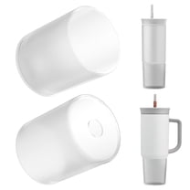 Linkidea 2 Pack Water Bottle Boot Compatible with Owala Travel Tumbler 24oz/40oz, Silicone Anti-Slip Waterbottle Bottom Sleeve Cover Protector (Clear White)