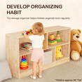 thumbnail image 2 of Kids Bookshelf and Toy Storage Rubber Wood 5 Cube Storage Organizer, 35.4" L Montessori Book Shelf For Kids Rooms Classroom Nursery Daycare, 2 of 8