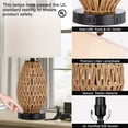 thumbnail image 6 of 3 Way Dimmable Bedside Lamps for Bedroom with 2 USB Ports and AC Outlet, Touch Control Rattan Table Lamps,  Wicker Nightstand Lamps for Living Room Home Office (LED Bulbs Included), 6 of 7
