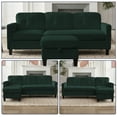 thumbnail image 6 of ZAFLY 76” Small Sectional Sofa, 3 Seater Sofa with Movable Storage Ottoman, Convertible Sofas and Couches for Living Room - Green, 6 of 7
