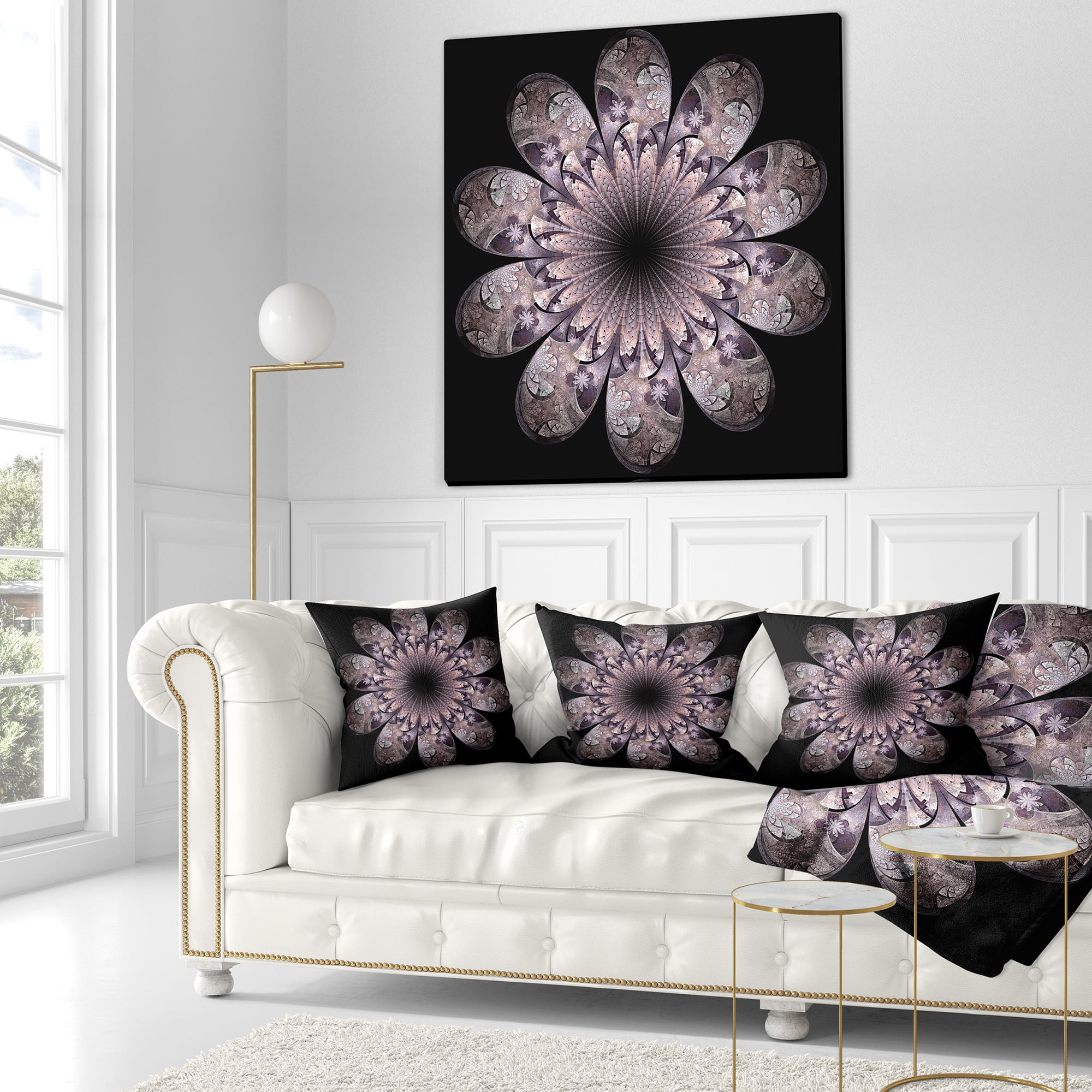 Designart 16" x 16" Pink Polyester Throw Pillow