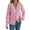 Pink, variant on Women's Pink Cable Knit Cardigan Sweater Button Down V-Neck Long Sleeve Soft Chunky Knitwear