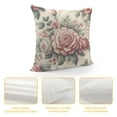 thumbnail image 4 of GOSMITH  Floral Throw Pillow Cover,Flowers and Leaves Pink Watercolor Floral Blossom Flower Rose Spring Decorative Pillow Cases Square Cushion Covers for Home Sofa Couch, 4 of 5