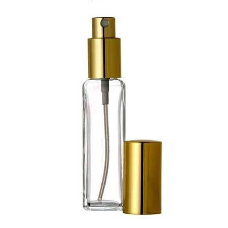 - Tall Square Style Empty Refillable Glass Bottle - 1 oz Size for Aromatherapy Bottles 30 ml Refillable (Set of 2 Purple Sprayer/Cap)