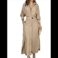 thumbnail image 1 of Vestido Maxi Informal de Otoño para Mujer, con Solapa, Abertura, Antiarrugas, y Bolsillos para Vacaciones Albaricoque S, 1 of 5