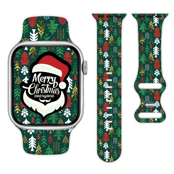 Correa De Reloj Con Diseño De Árbol De Navidad Compatible Con Apple Watch De 38 Mm, 40 Mm, 41 Mm, 42 Mm, 44 Mm, 45 Mm, 49 Mm, Para Mujeres, Hombres, Regalos, Pulseras Deportivas De Silicona, Correa Pa