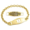 thumbnail image 1 of MedicEngraved Yellow Gold Stainless Steel Custom Medical Alert Bracelet - 5mm Oval Link, 1 of 7