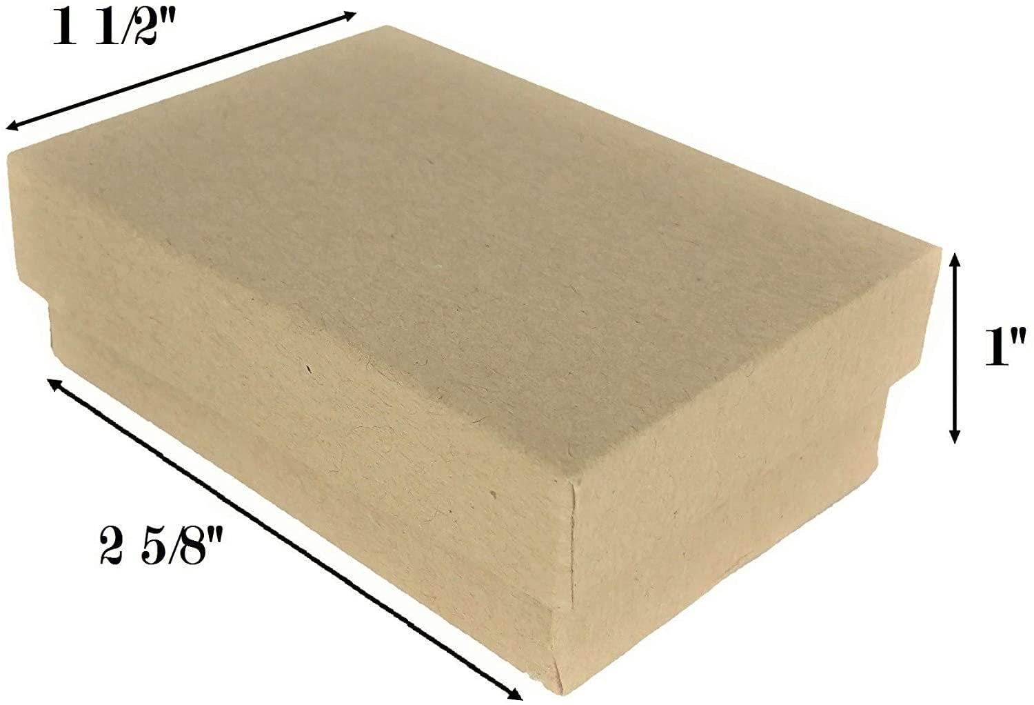 N'icePackaging - 50 Qty Kraft Imported Cotton Filled Cufflink Jewelry Boxes - for Large Rings/Cufflinks/Earrings/Lockets & Keepsakes - 2 5/8" x 1 1/2" x 1"