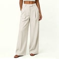 thumbnail image 7 of Sevevn Women's Fall High-Waisted Pleated Wide-Leg Dressy Work Pants with Side Pockets, 7 of 7