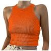 thumbnail image 4 of Womens Sleeveless High Neck Racerback Ribbed Knit Fitted Basic Y2k Cropped Tank Top, 4 of 7