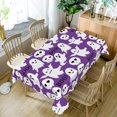 thumbnail image 2 of Duangreer Purple Ghost Halloween Rectangle Tablecloth, Waterproof Wrinkle Resistant Table Cover for Party Picnic Decors, 60 x 102 Inch, 2 of 6