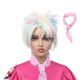thumbnail image 1 of Ndcxsfigh Pelucas Multicolores Suministros Cosplay Punk Los Años 80 para Damas Y Niñas (Marfil), 1 of 9