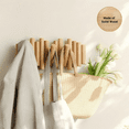 thumbnail image 5 of Wall-Mounted Coat Rack Rail Hook with 5 Retractable Wood Pegs – Modern, Space-Saving Storage Organizer,Aged Walnut, 5 of 6