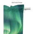 thumbnail image 5 of Mountains Linen Curtain Valance for Bedroom/Bathroom/Kitchen/Office/Living/Dining Room Windows,Ombre Green Ice Cabin Lodge Summer Winter Ocean Pocket Topper Drapes Decorative Cafe Drapery Panel 54x18, 5 of 6
