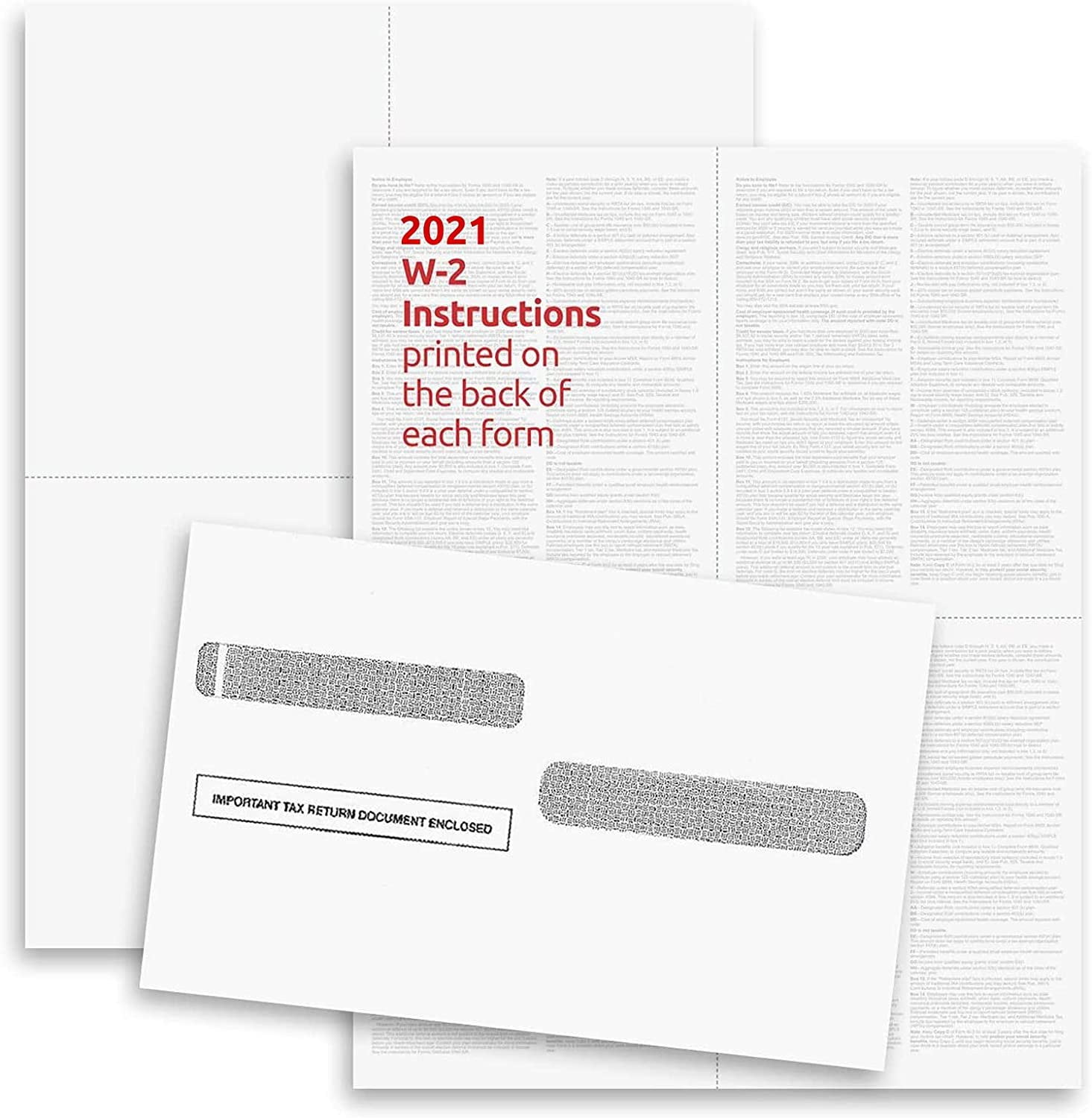 2021 W2 4 Part Tax Forms Kit 25 Employee Kit of Laser Tax Forms Designed for QuickBooks and Accounting Software 