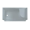 thumbnail image 6 of Aquatique 60" x 32" Single Threshold Shower Base With Left Hand Drain and Integral Right Hand Seat in Grey, 6 of 11
