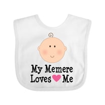 Inktastic Me Memere Loves Me Grandchild Girls Baby Bib