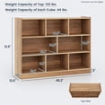 thumbnail image 2 of Spaco 3-Tier Open Bookcase 8-Cube Floor Standing Storage Shelves-Natural, Tall Bookshelf, Shelves for Living Room, Home Office, Bedroom, Balcony, 2 of 7